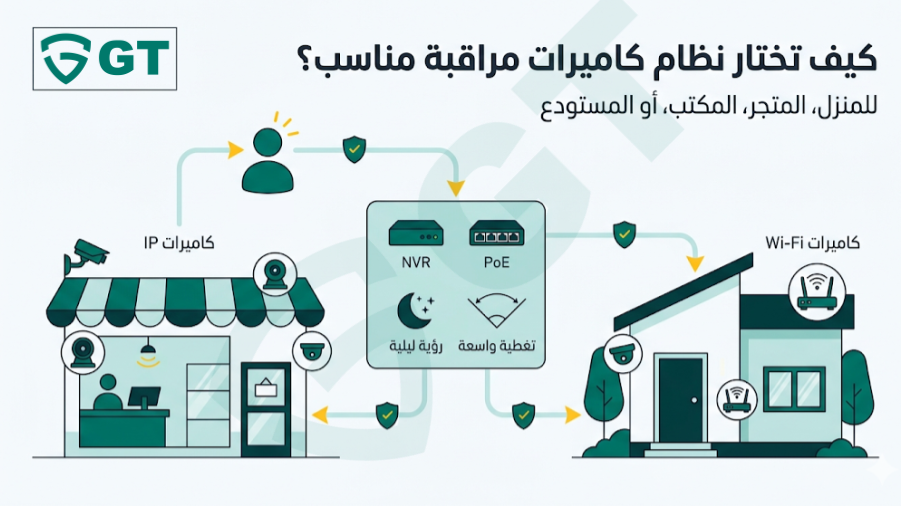 اختيار نظام كاميرات مراقبة مناسب للمنزل أو المتجر